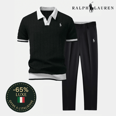 🇮🇹 Ensemble Polo Col V & Pantalon Fuselé